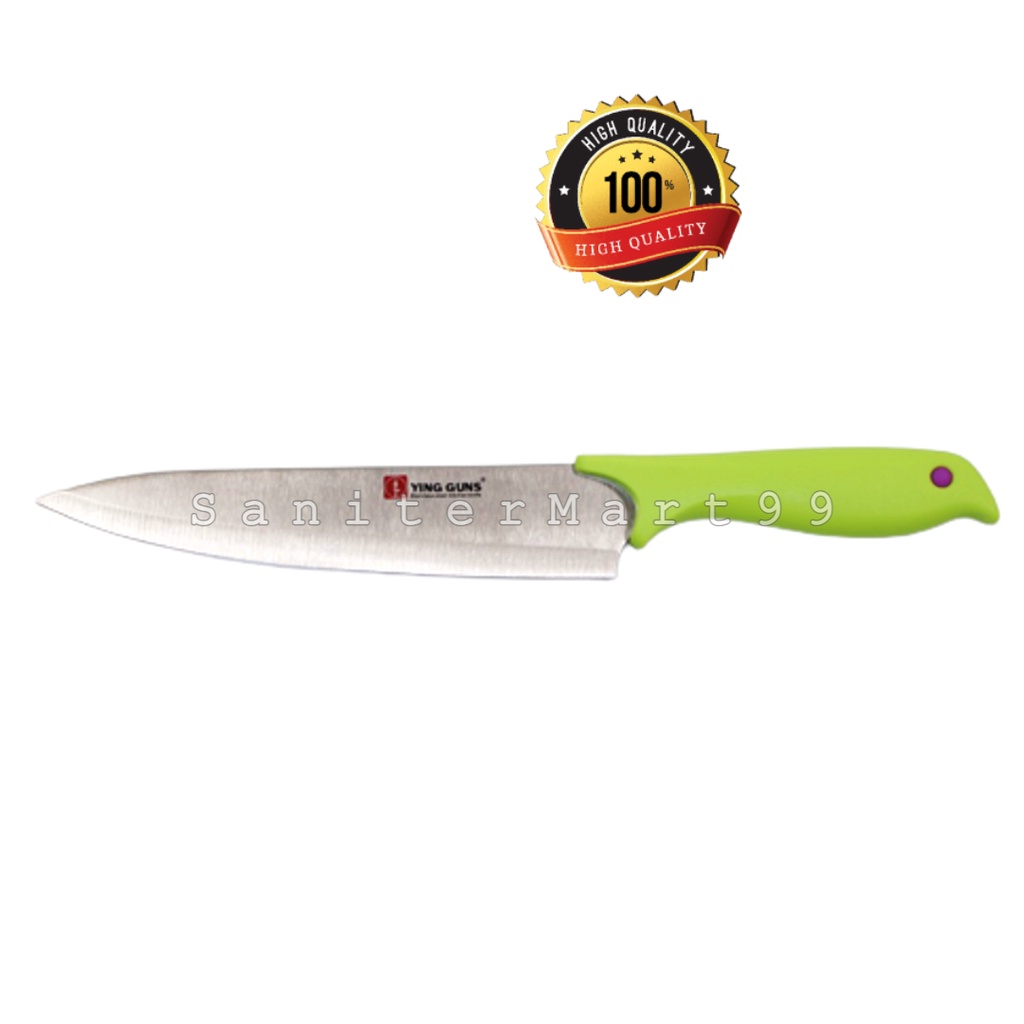 Pisau Dapur Stainless Steel YING GUNS G-1026 gagang Fiber Hijau
