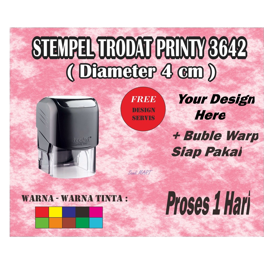 

Stempel Bulat Trodat type 3642 D 4cm Stempel Notaris | Stempel Nama | Stempel Toko | Stempel Doktor