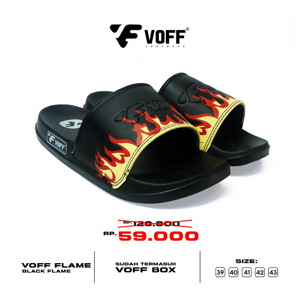 Voff Official Store - Flame Black | Slippers | Sandal Unisex