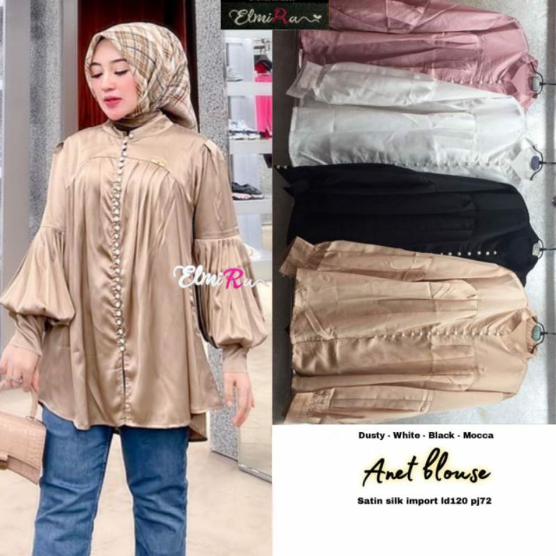 anet blouse by elmira || satin silk import LD120pj72