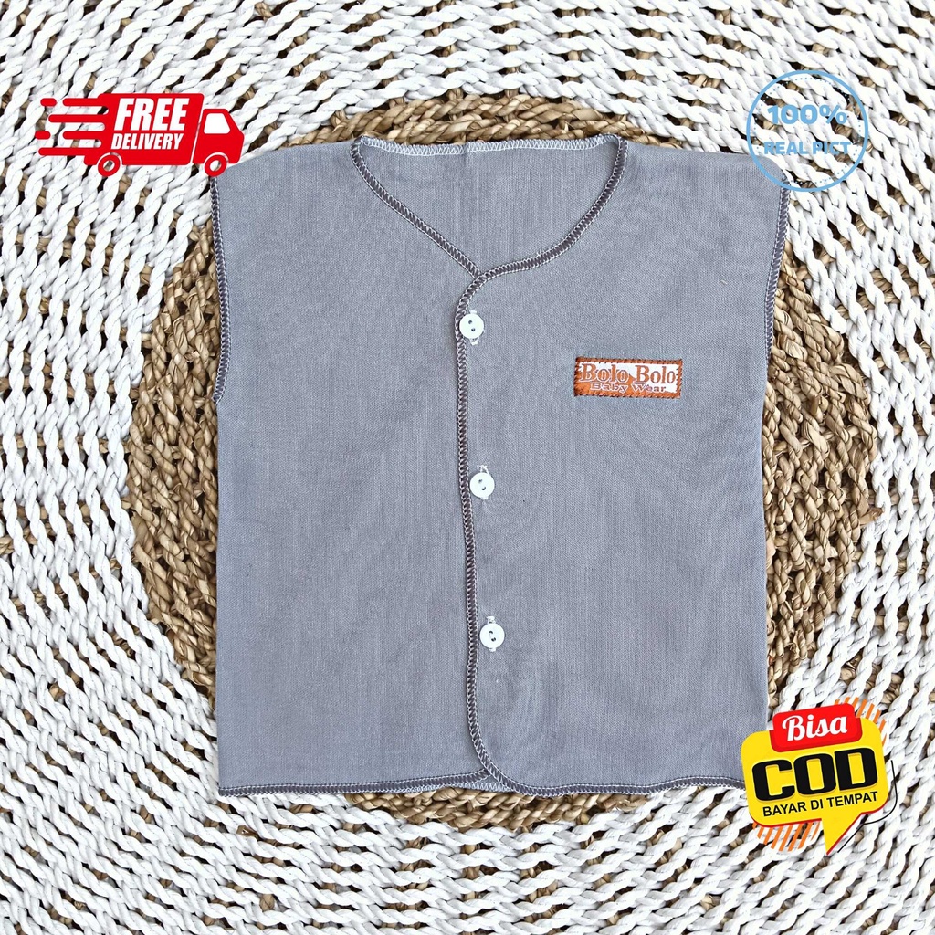 SALE 7.7 Serian Abu - 3 pcs Baju Bayi Kutung Bayi Baru Lahir 0 sd 3 Bulan Grey Series merk SNI Bolo - Bolo