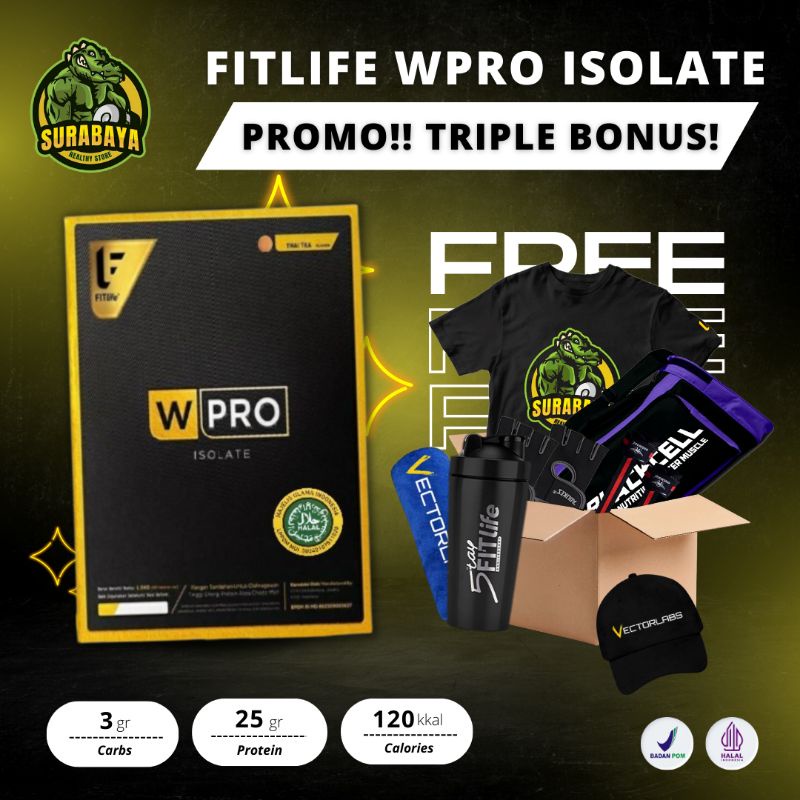 Fitlife Wpro Isolate 50 Serving Fitlife Whey Pro Isolate Protein Iso 3,3 Lbs 1,5 Kg BPOM Halal MUI