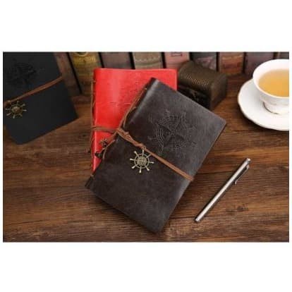 

Terlaris ✨ -Buku Catatan Binder Kulit Pirate Retro Coklat-Note Diary A5 Vintage - Coklat- 2.1.23