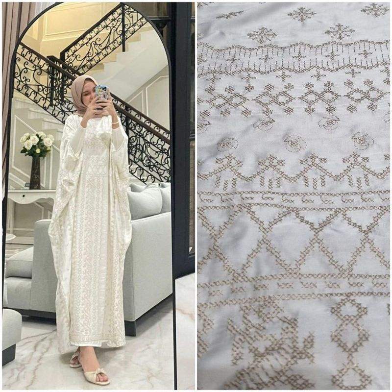 kaftan bahan armani silk tanpa inner