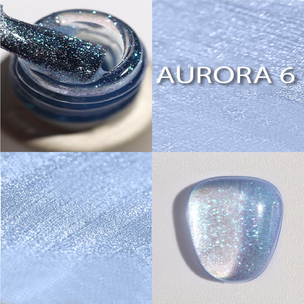 [ COD ] 8ML KUTEK GEL UV AURORA 6COLOUR/UV NAIL GEL POLISH/SOAK OFF/KUTEK GEL UV