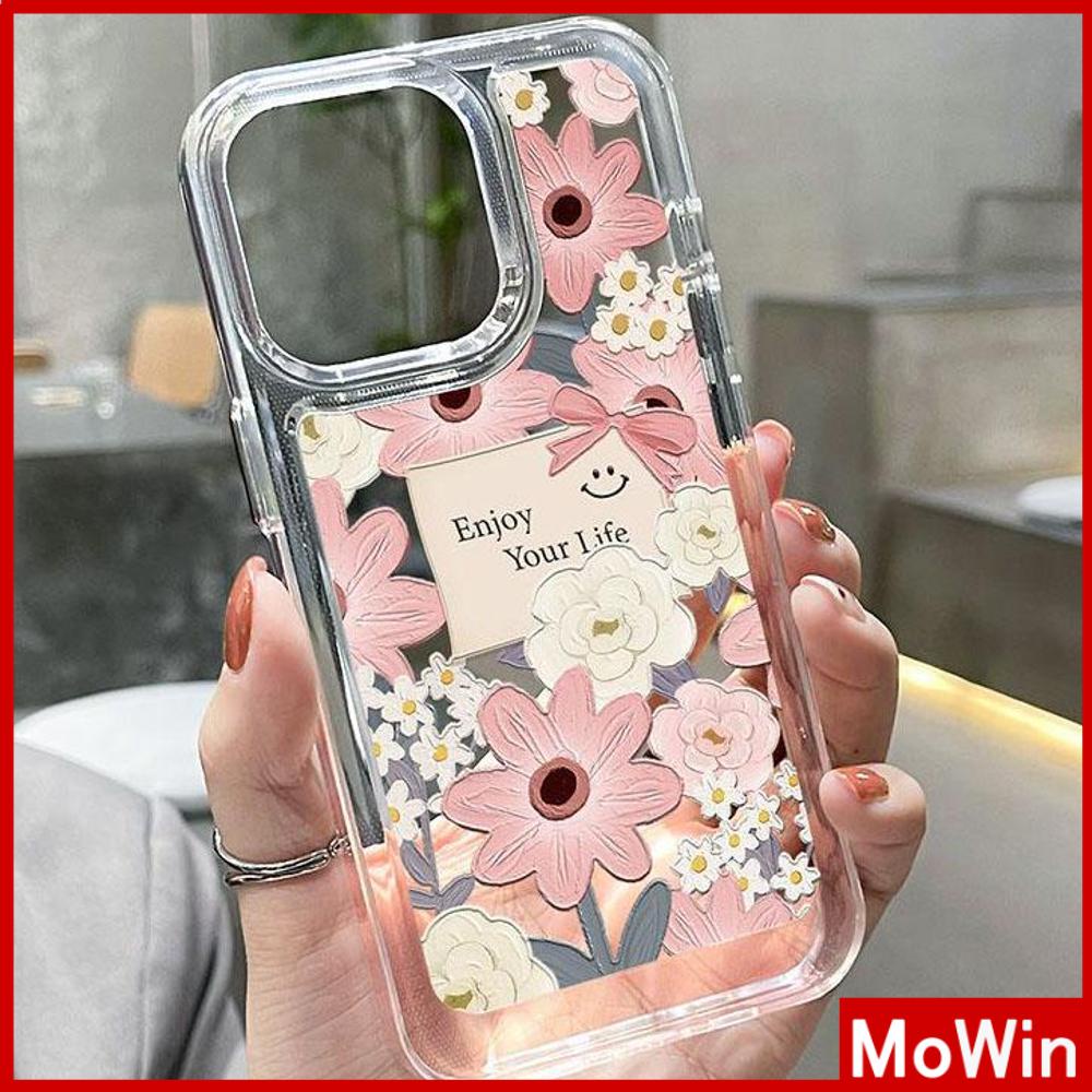For iPhone 14 Pro Max iPhone Case HD Clear Case Acrylic Hard Case Plating Button Shockproof Oil Painting Flower Compatible with iPhone 11 12 13 Pro Max 7Plus XR XS MAX