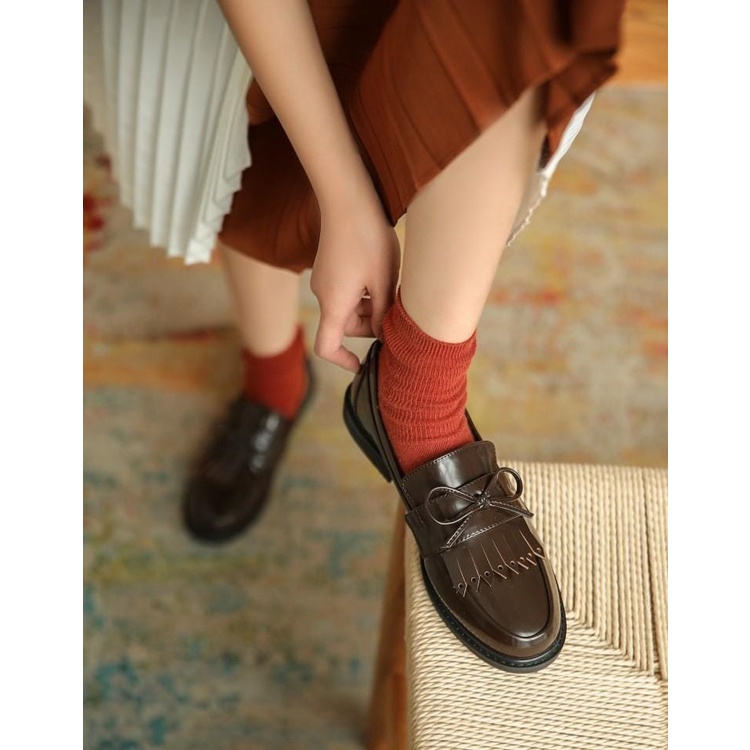 SEPATU LOAFERS WANITA MUSIM SEMI KULIT PREMIUM 036