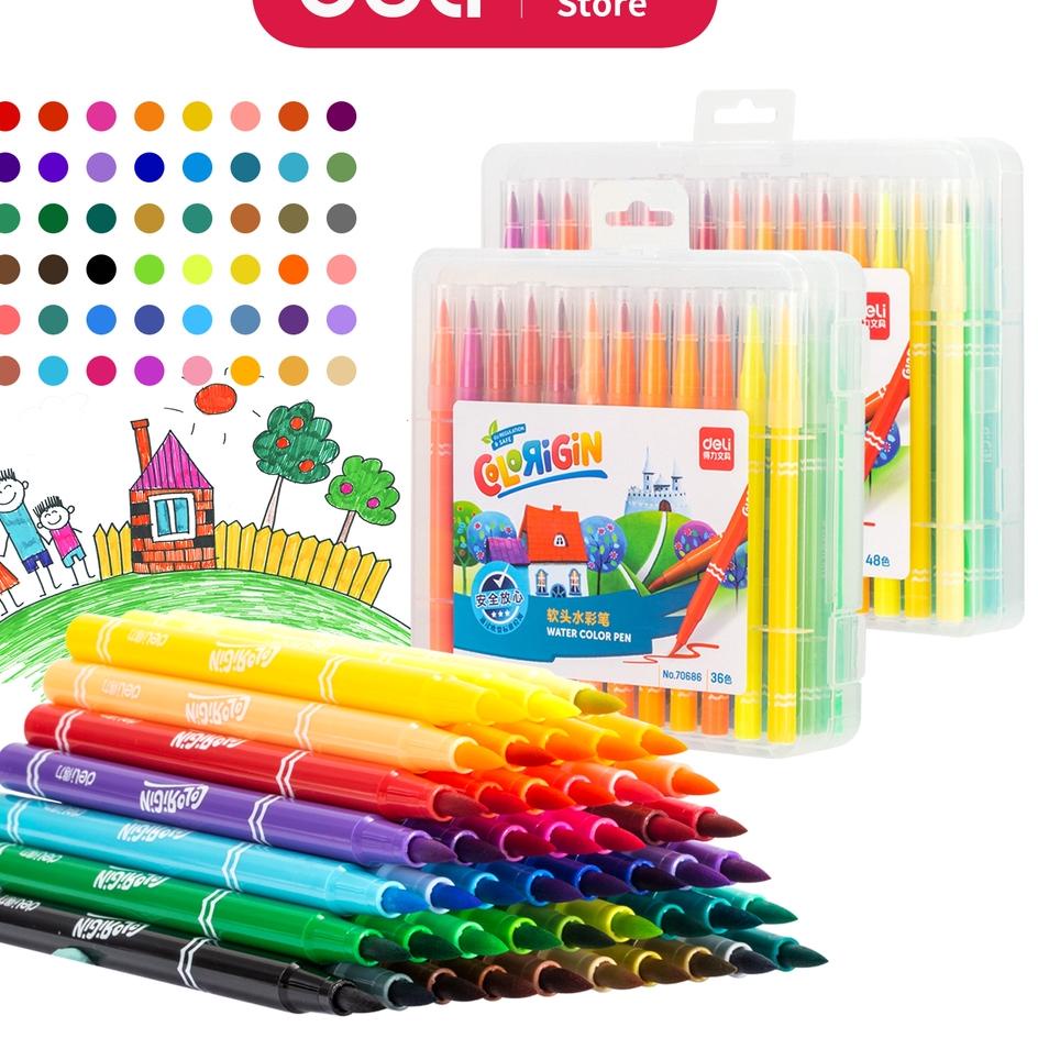 

Hot Sale Deli FeltPen Lembut, 36/48 Warna, Mudah Dibersihkan Dengan Air, Warna Terang 경