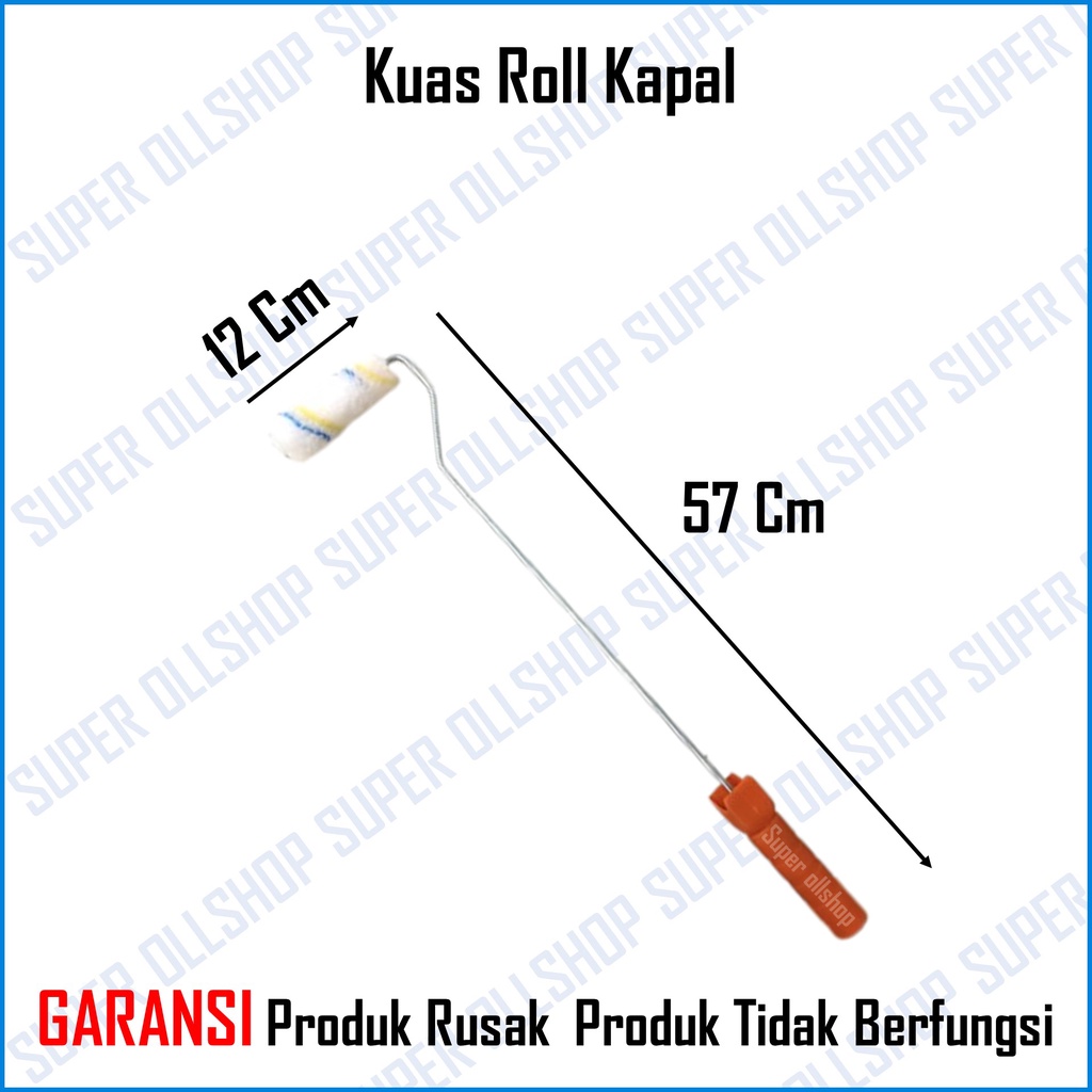 Kuas Roll Kapal Kecil 4 inch Kuas Rol Kapal Cat Kecil Gagang Panjang Bulu Kuas Roll Tebal Murah