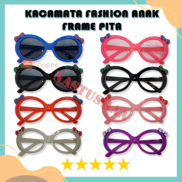 Kacamata Anak-anak Pita Termurah Warna-Warni Kacamata Fashion Normal Kids Lensa Bening Gelap Untuk Anak Cewe NOCASE