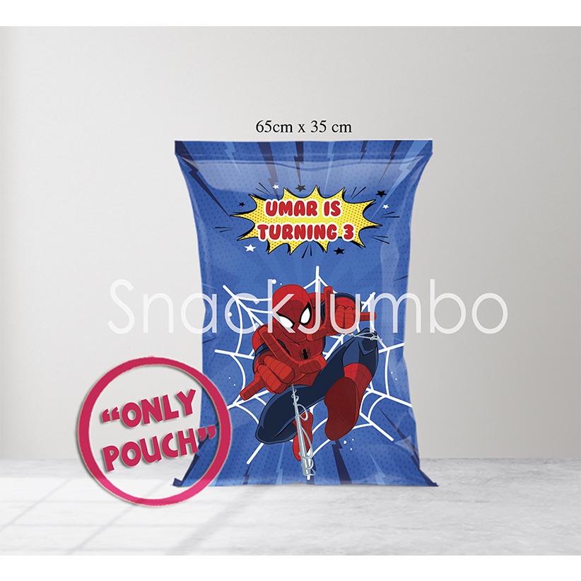 

Snack Super Jumbo | Hampers ultah | Set Snack Jumbo | Ulangtahun | Custom Nama | Ukuran 65x35 | Only Pouch, Tanpa Snack!