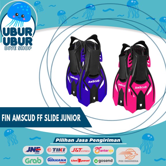 Fin Amscud Fin Full Foot Slide Junior / Fin Snorkling / Kaki Katak Anak