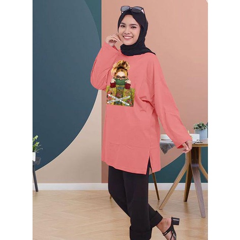 BLOUSE OVERSIZE LENGAN PANJANG LD 130CM DTF CEWEK KACAMATA