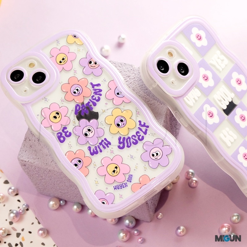 Cute! Wavy SunFlower Case - Case for iPhone 7+ 8+ X XS XR XSMAX 11 12 13 MINI PRO PROMAX 14 14PLUS 14PRO 14PROMAX