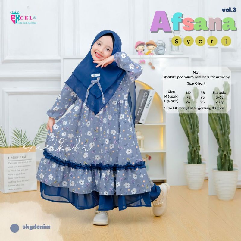 Afsana Syar'i Kids // Gamis Syari Anak Umur 6-8tahun