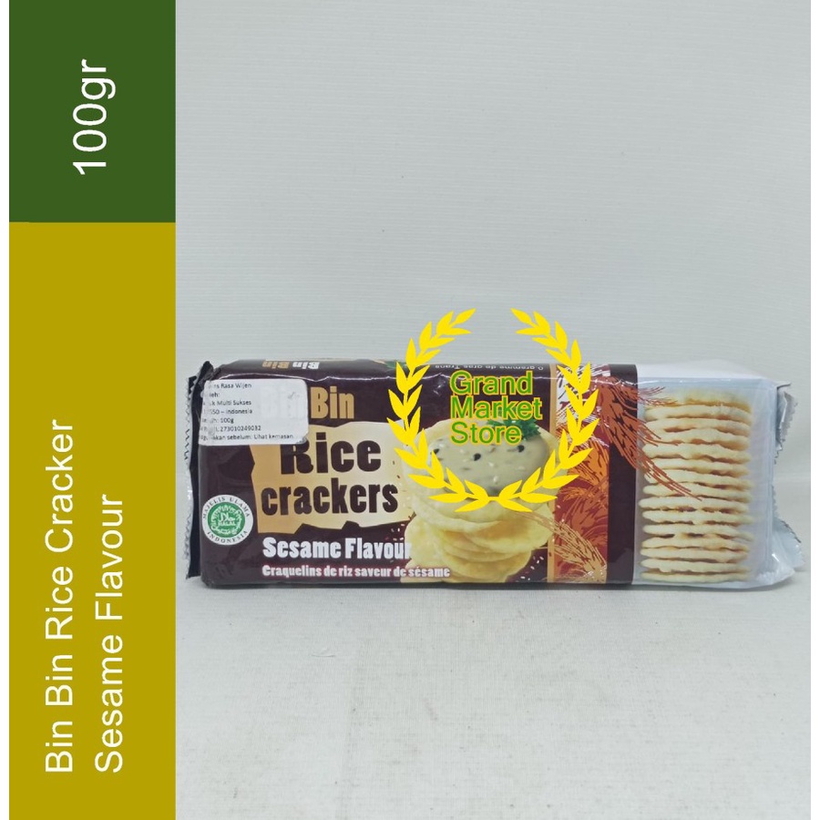 

Bin Bin Rice Crackers Sesame Flavor Biskuit Beras Rasa Wijen 100 g Krekers