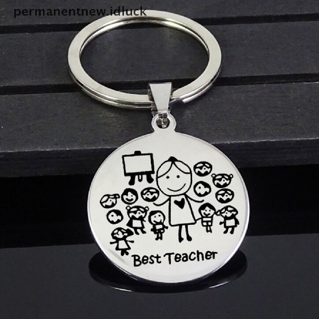 [luckypermanentnew] Grafir Keyring Thanks for Teacher Keychain Hadiah Nama Custom Untuk Guru New [ID]