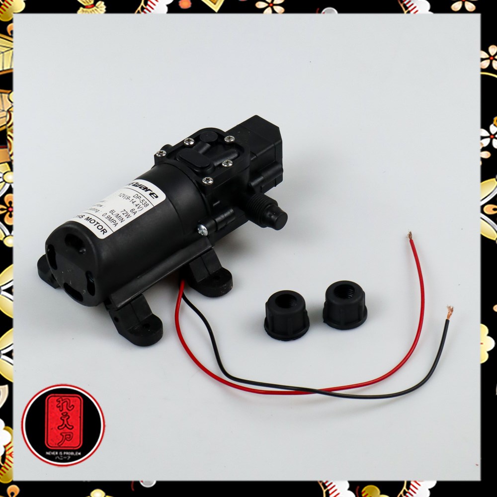 Pompa Air Elektrik High Pressure 12V 72W 130PSI - DP 538 - Black