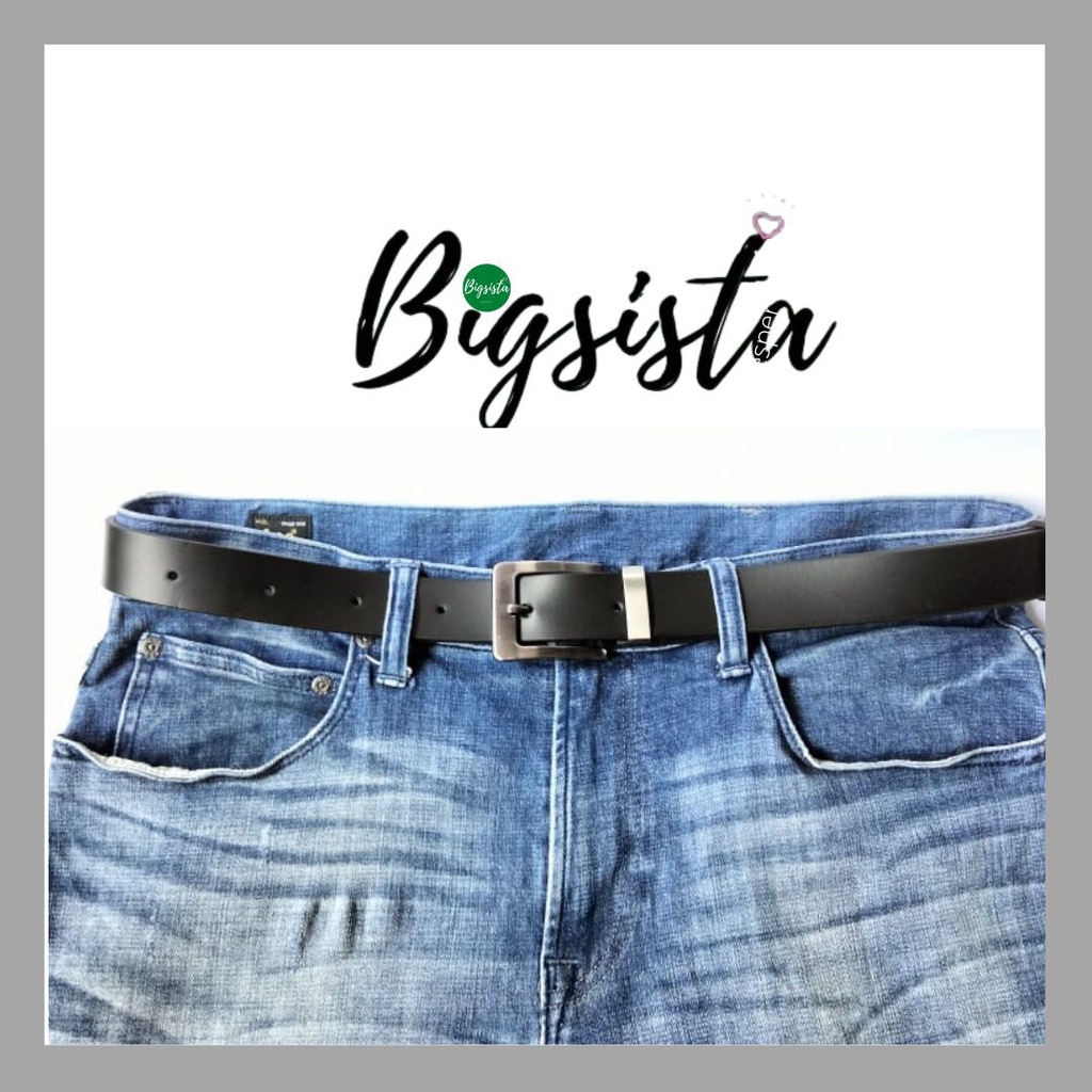 Ikat Pinggang Kulit Pria Ukuran Jumbo Kepala Jarum Gesper Cowok Big Size