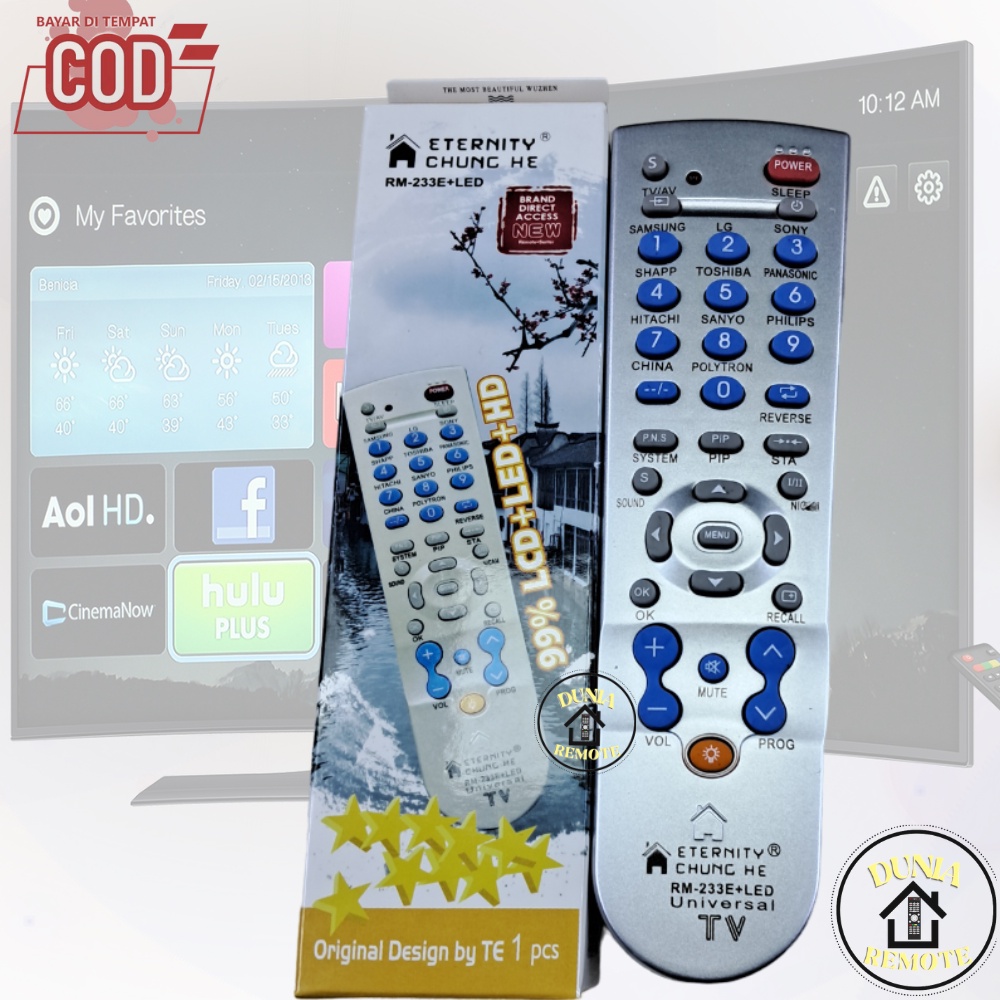 Remot / Remote TV Multi Universal Tabung Lcd Led Chunghe RM 233E + LED berbagai merk dan bisa untuk china