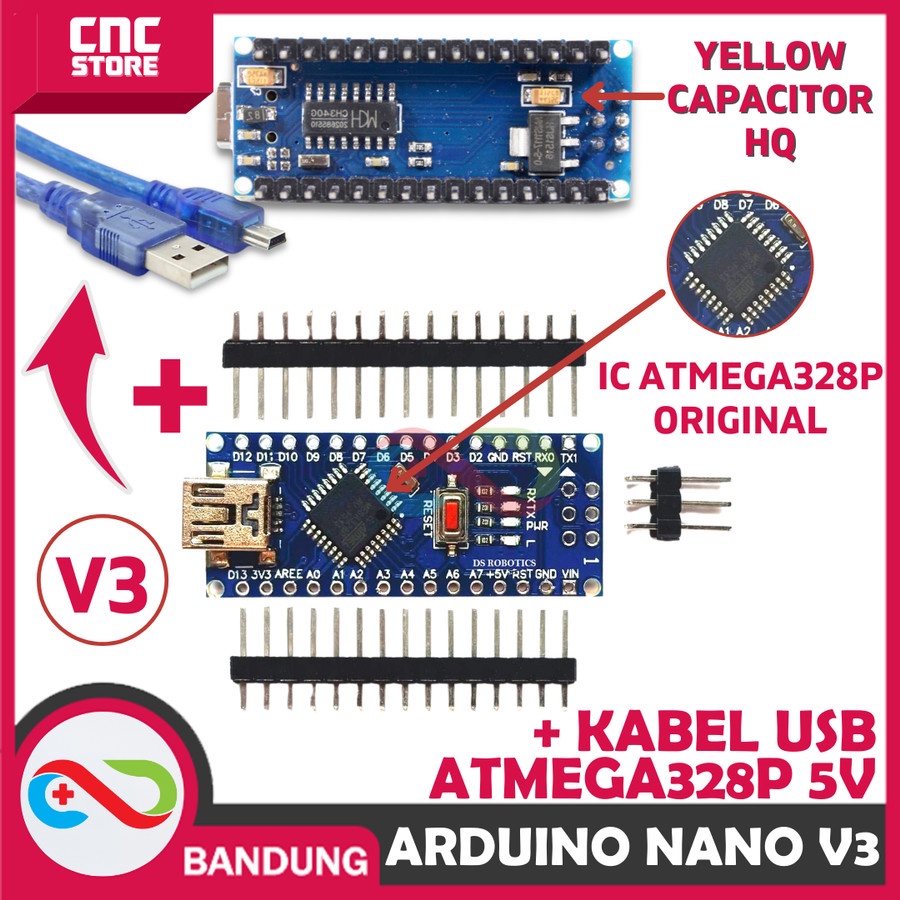 NANO V3 3.0 ATMEGA328P CH340 CH340G 5V BOARD + USB CABLE