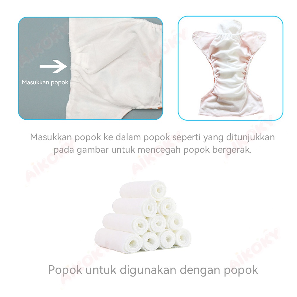 AIKOKY Training Pants Anak Bayi Waterproof/Popok Kain Bayi Kancing Cuci Ulang