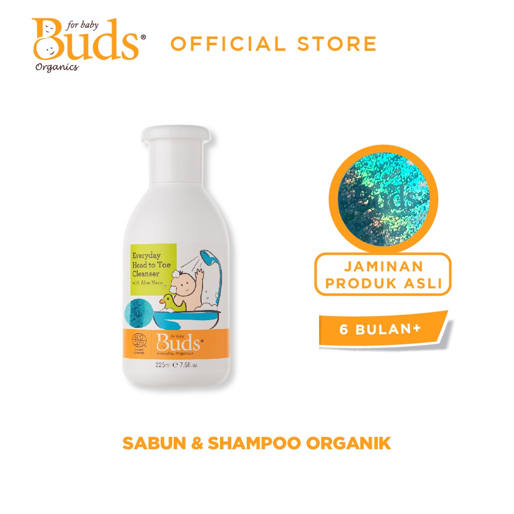 Buds Organics Everyday Head To Toe Cleanser - Sabun Sampo Mandi Perawatan Kulit Bayi dan Anak