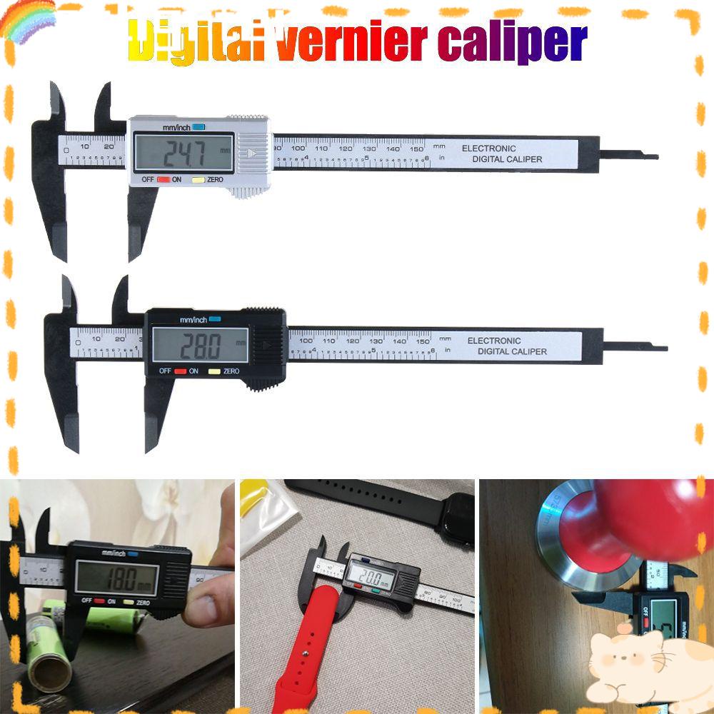 Solighter 6inch Vernier Calipers Penggaris Pengukur Plastik LCD Digital