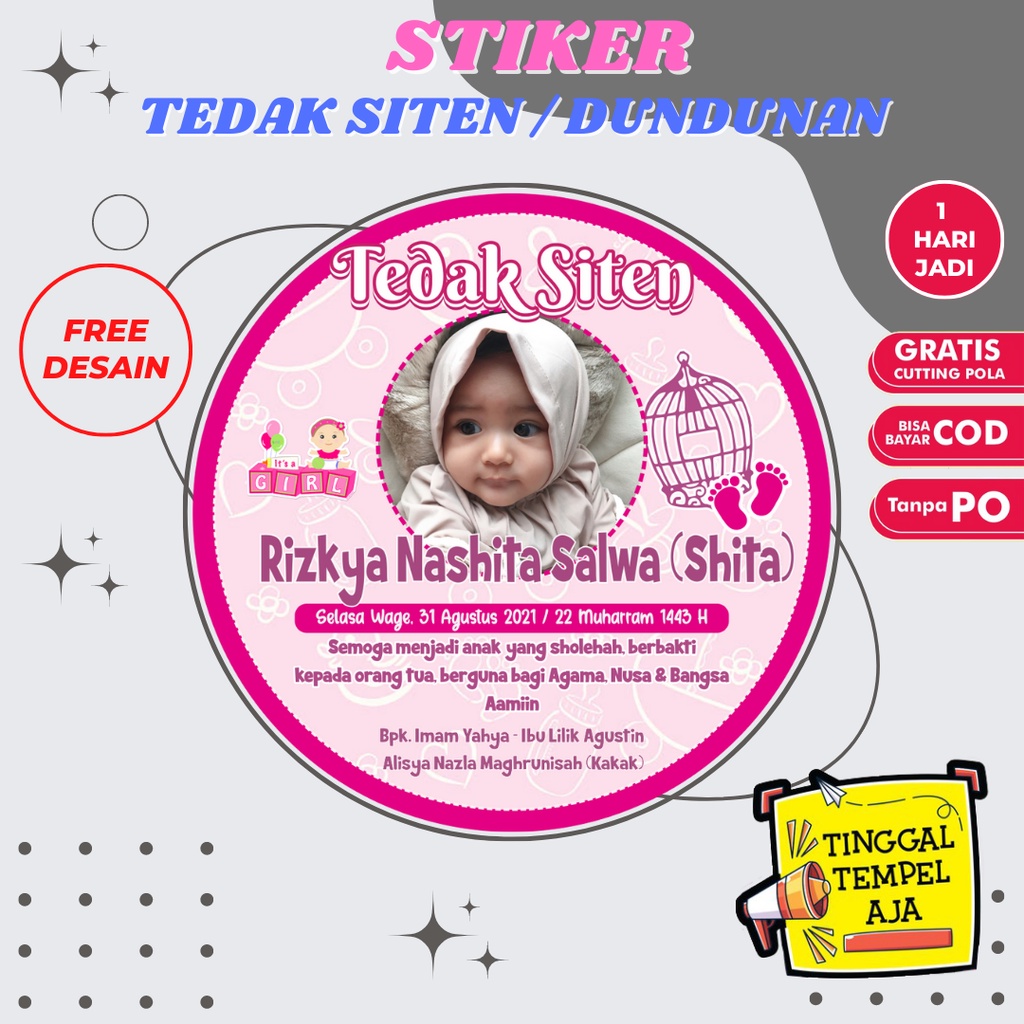 

Stiker Tedak Siten Stiker Dundunan Stiker Label Cromo Glosy FREE DESAIN dari katalog