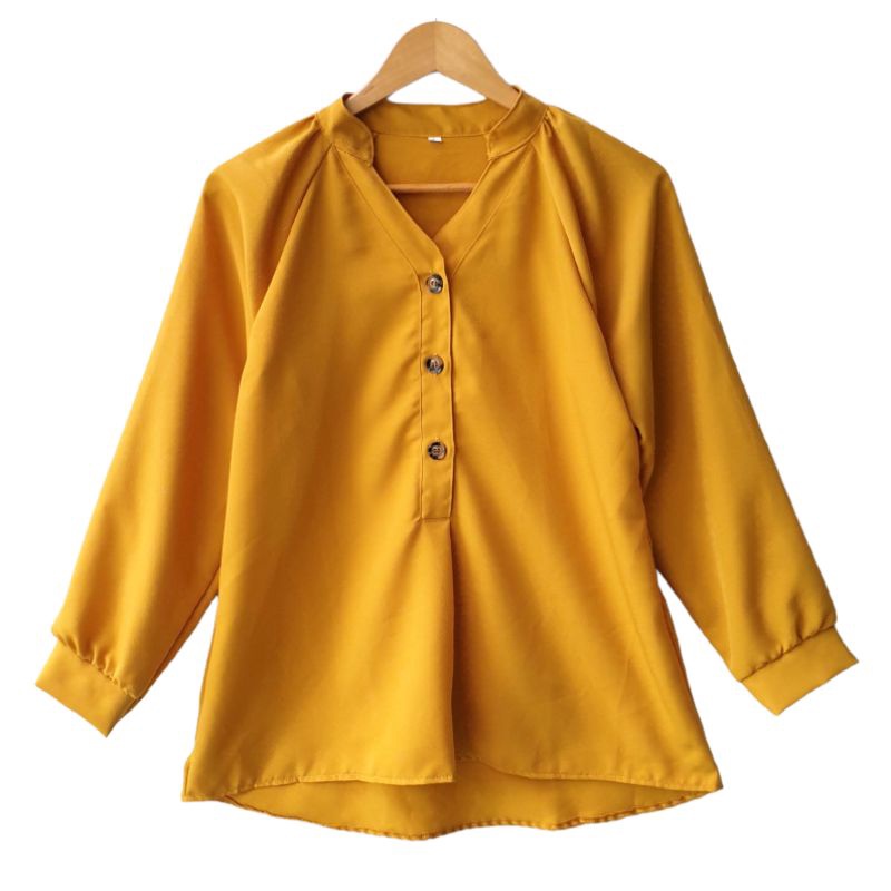 Real Pict - Atasan New Blouse Kemeja Wanita Baju Fashion Blus Model BAru Cewek MArshanda