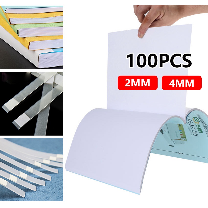 100Pcs Lem Panas Jilid Buku Lem Lembaran Lem Binding Buku/Book/Notebook A4 Hard Cover Jilid Untuk