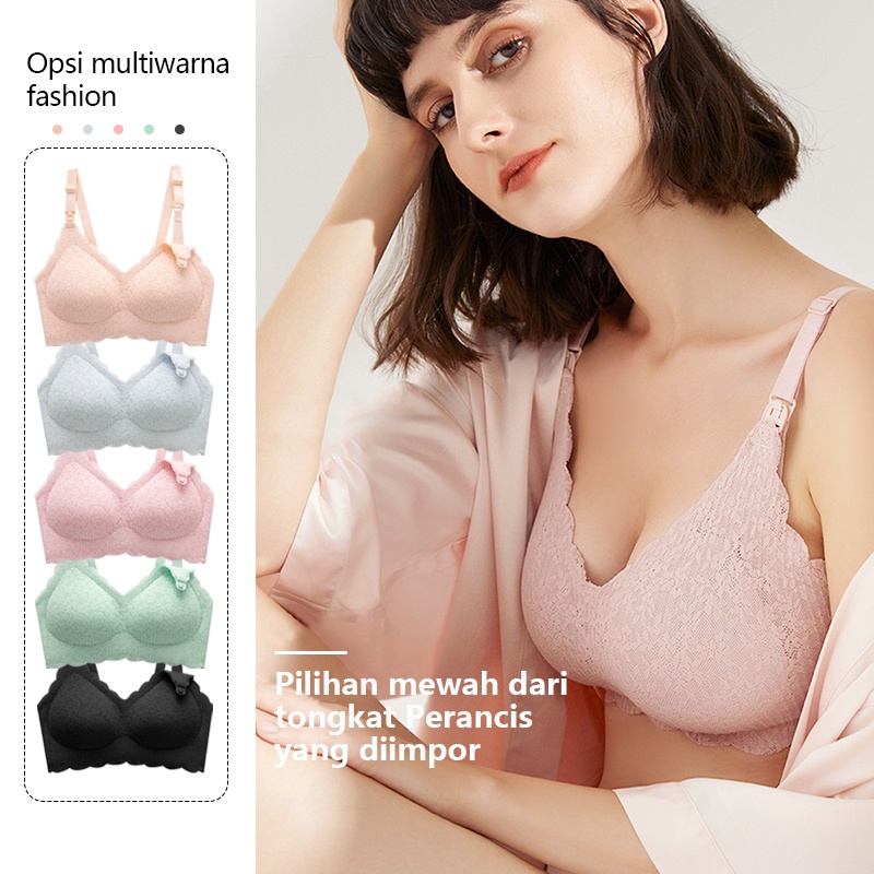 Bra bh Menyusui bra Wanita Hamil Terbuka Nirkabel Gesper Nursing Bra Menyusui Adjustable Push Up bra WTW2113