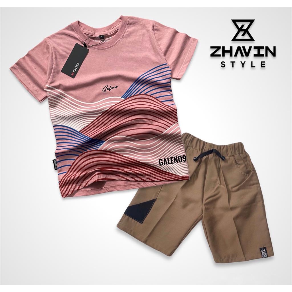 Zhavin setelan baju kaos anak laki-laki usia 1-12 tahun bahan aktun combed 30s