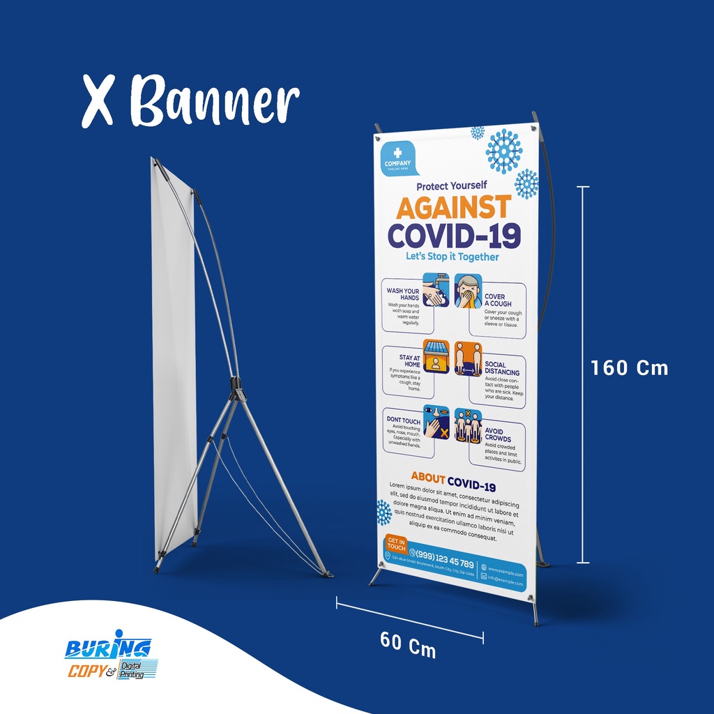 WDPrint Cetak X Banner / Y Banner Standing Banner Murah Wedding / Kecantikan / Wisuda - X/Y Banner F
