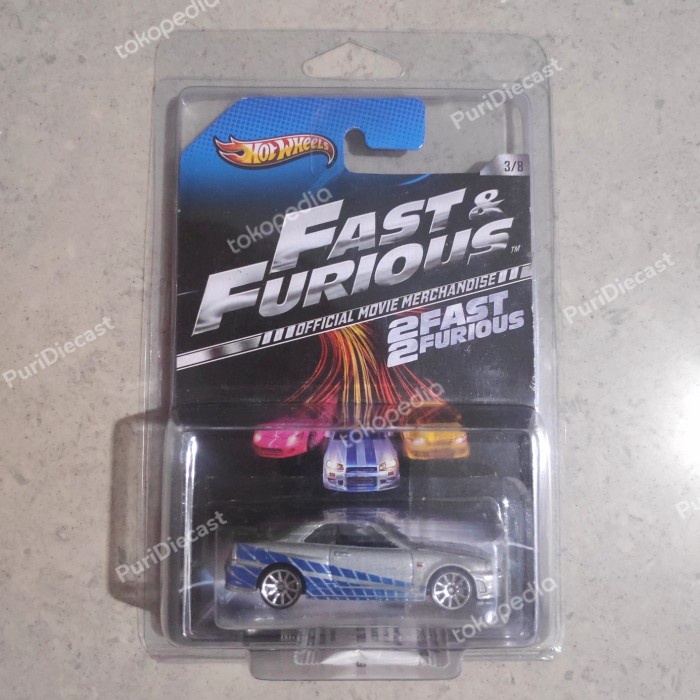 HOT WHEELS HOTWHEELS NISSAN SKYLINE GT-R R34 OFFICIAL MOVIE F&F RARE LV27