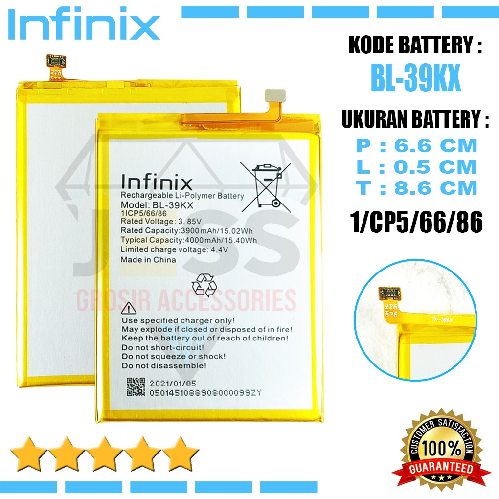 Baterai Battery Original ERRLY  BL-39KX BL39KX For Type Hp INFINIX S4 - X626 - X626B &amp; HOT 7 PRO , X625 - X625B - X625D &amp; HOT 7 - X624 - X624B