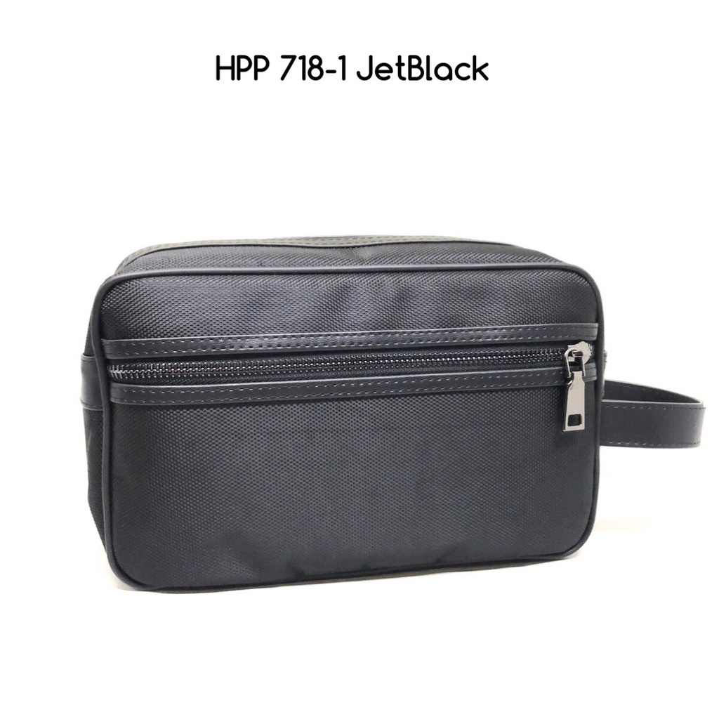 dompet pria hushpuppies 718-1 jetblack premium import dompet murah fashion