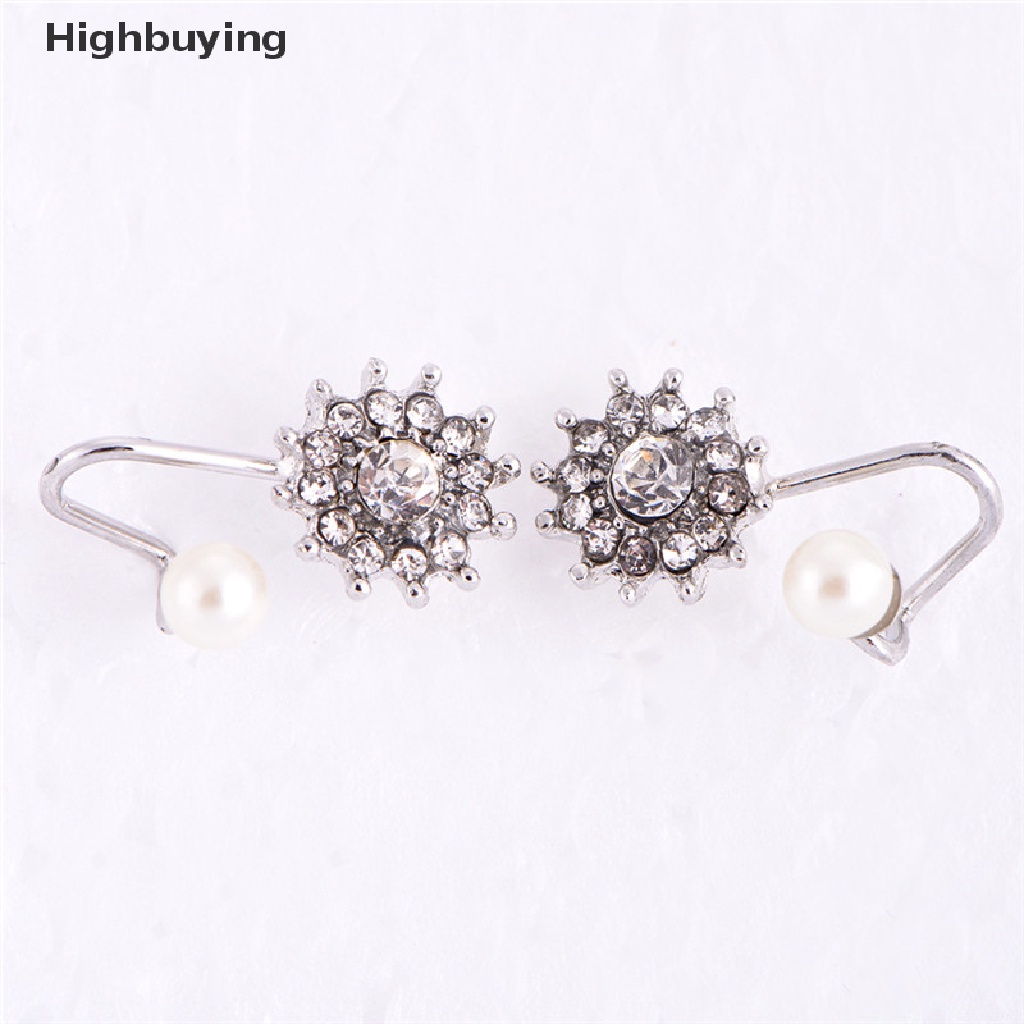 Hbid 1pasang Mutiara Berlian Imitasi Ear Stud Earrings Kristal Telinga Klip Perhiasan Lady Elegan Glory