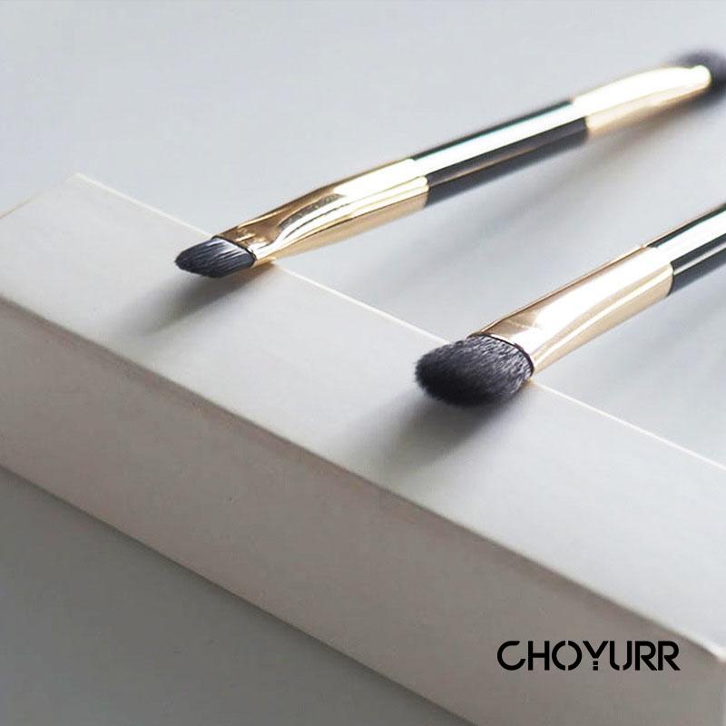 【COD】2 In 1 Make Up Brush Eyeshadow / Concealer Brush Kuas Alis Double Head Blending  Makeup Tools Murah -CH