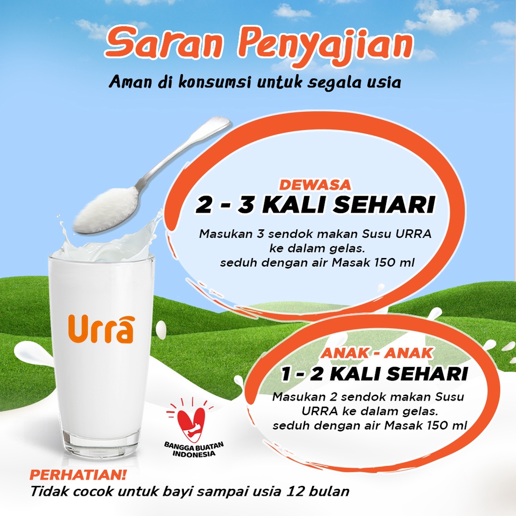 Susu Urra Original - Susu Rendah Kasein, TInggi Kalsium &amp; Vitamin A | Penambah Nafsu Makan Dan BB Anak | Susu Kambing Urra Atasi Nyeri Sendi Dan Alergi Susu Sapi | BISA COD HALAL BPOM | 100% Original