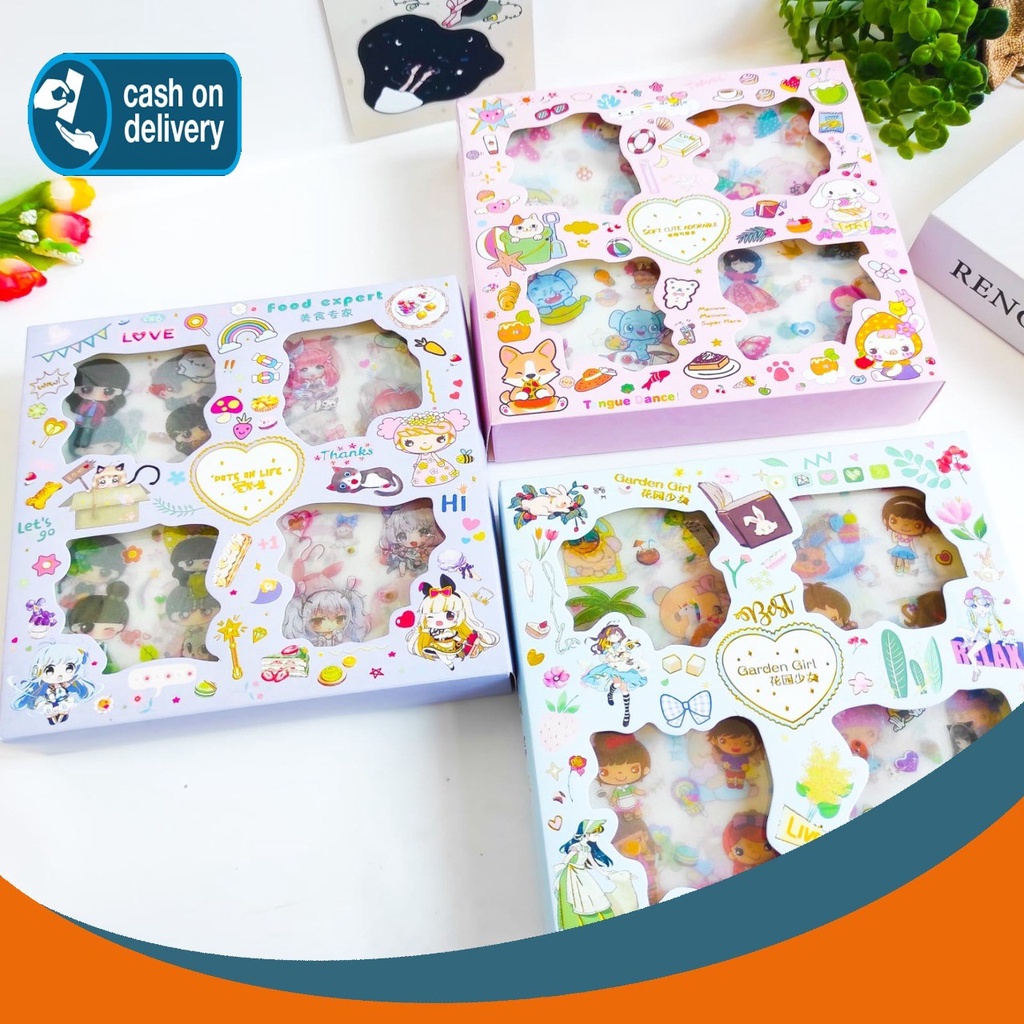 

Sticker BOX SENMU isi 32 lembar V2 Set Daily Manual Cute Pattern Decorative Tape Sticker Gift CRAFT