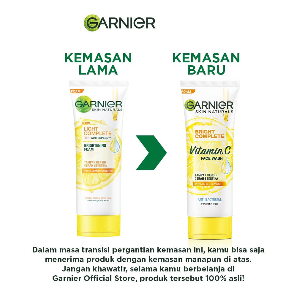 Jual GARNIER BRIGHT COMPLETE VITAMIN C FACE WASH GARNIER BRIGHT