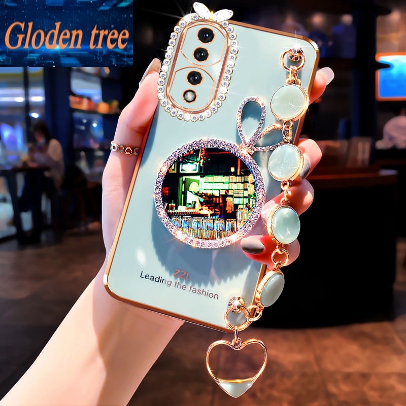 Gloden tree Phone Case Untuk Huawei Honor 30Lite 20Lite 10Lite X20SE 50 50Pro 50SE Play3 5T 5TPro Kelinci vanity mirror Perhiasan Gelang, Bingkai Foto Dengan Berlian