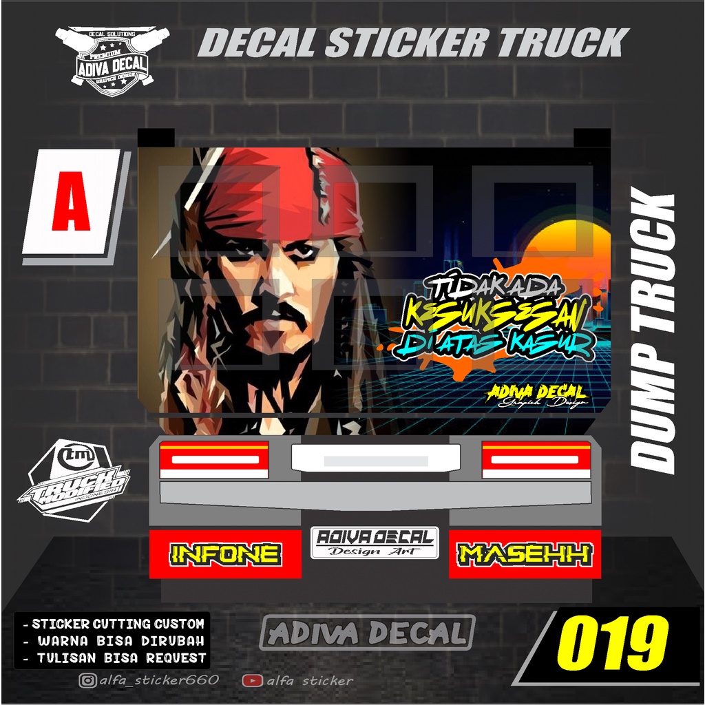 STICKER decal pintu truck bebas design dan ukuran - stiker pintu truk 018