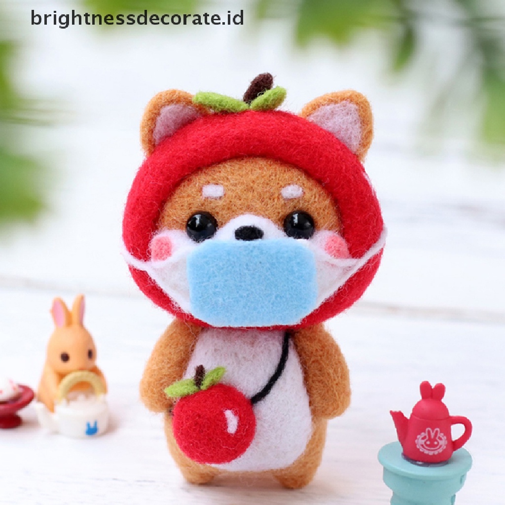 [Birth] Kartun Boneka Wol Felt Poked Felt Craft DIY Set Bahan Non Jadi [ID]