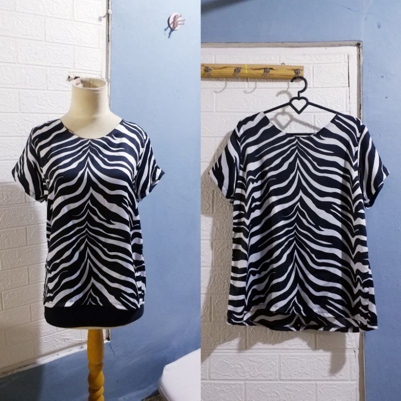 blouse motif zebra / atasan zebra / motif zebra #blouse