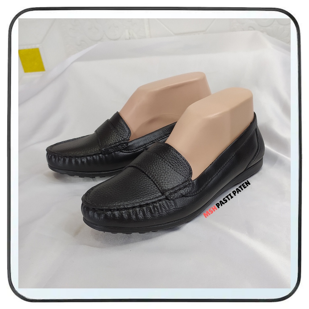 Nexas Sepatu Pantofel Wanita Import Sepatu Hitam Kerja Anti Slip