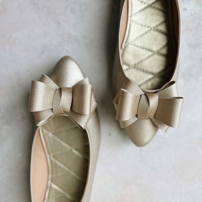 Kimberly Pointy Champagne Flats Flatshoes Shoes Flat