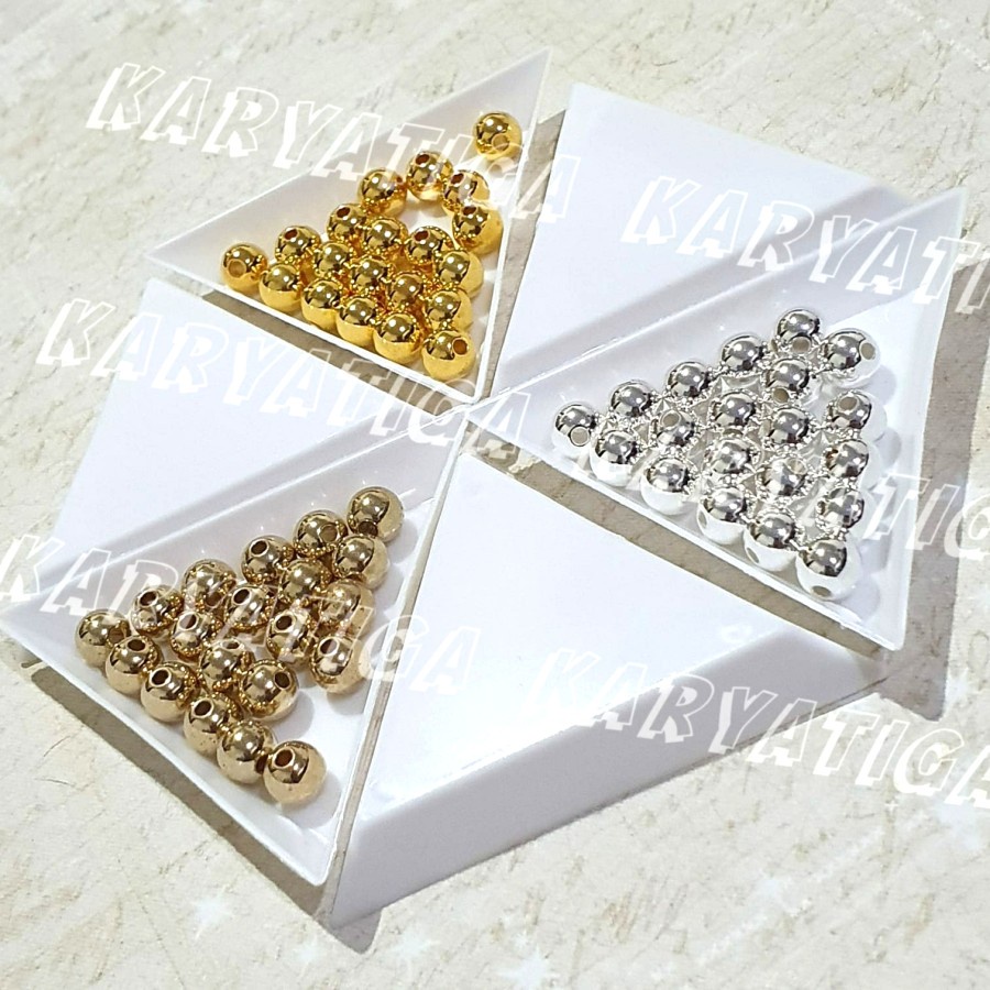 Mote Manik Mutiara Bulat 8 mm Semi Jepang (20 Pcs)