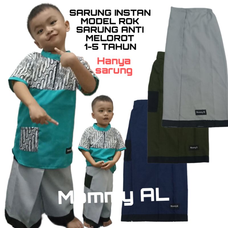 SARUNG INSTAN ANAK POLOS ( MODEL ROK )/SARUNG ISNTAN/SARUNG ANAK